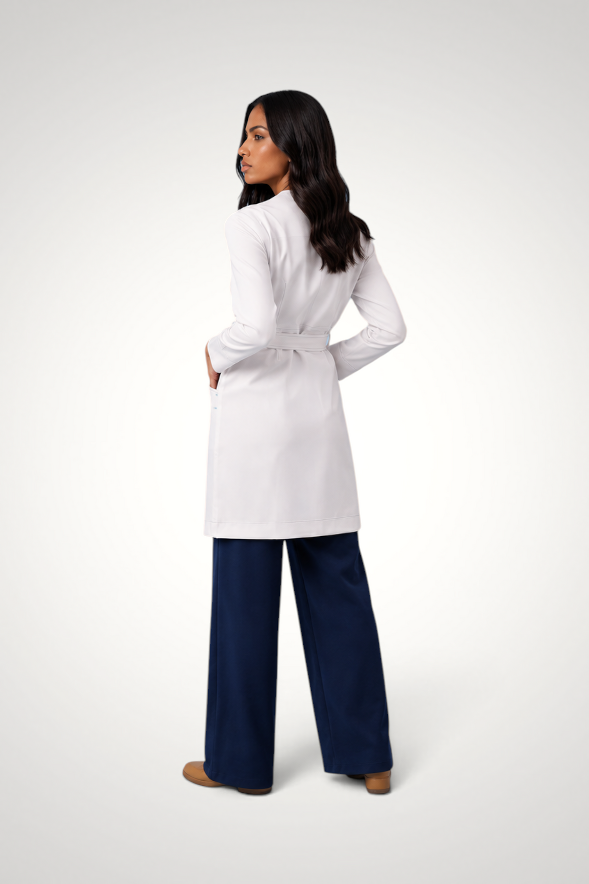 Jaleco Chloe I Branco + Café