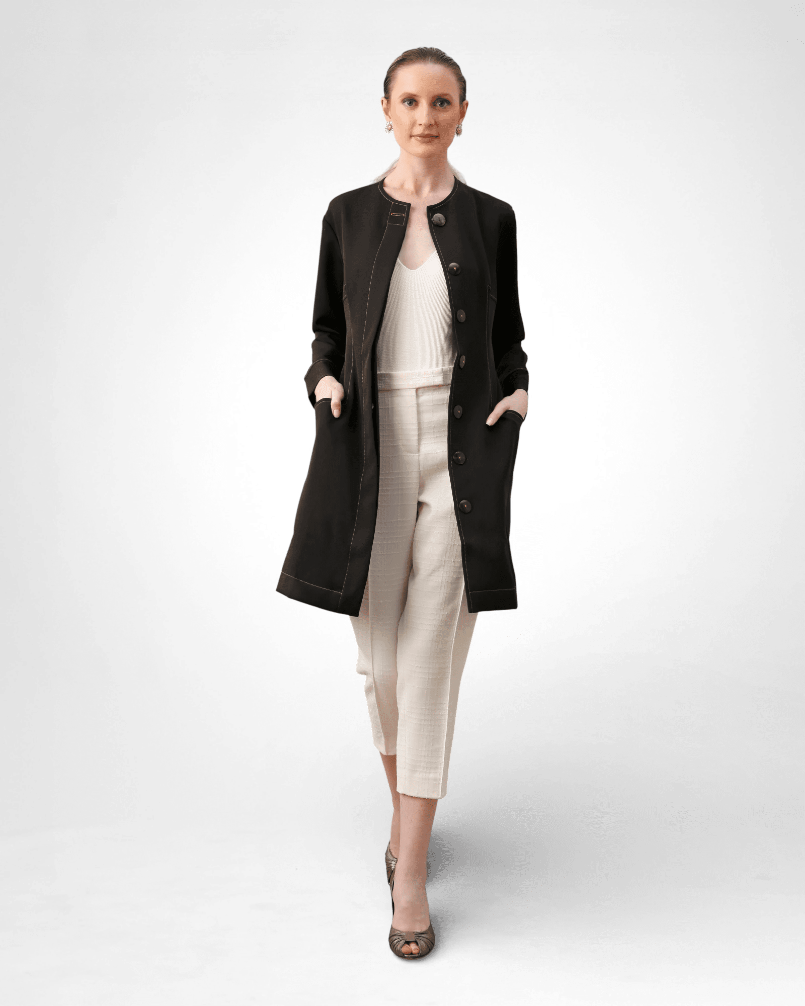 Jaleco Chloe I Preto + Caramelo - HOLI