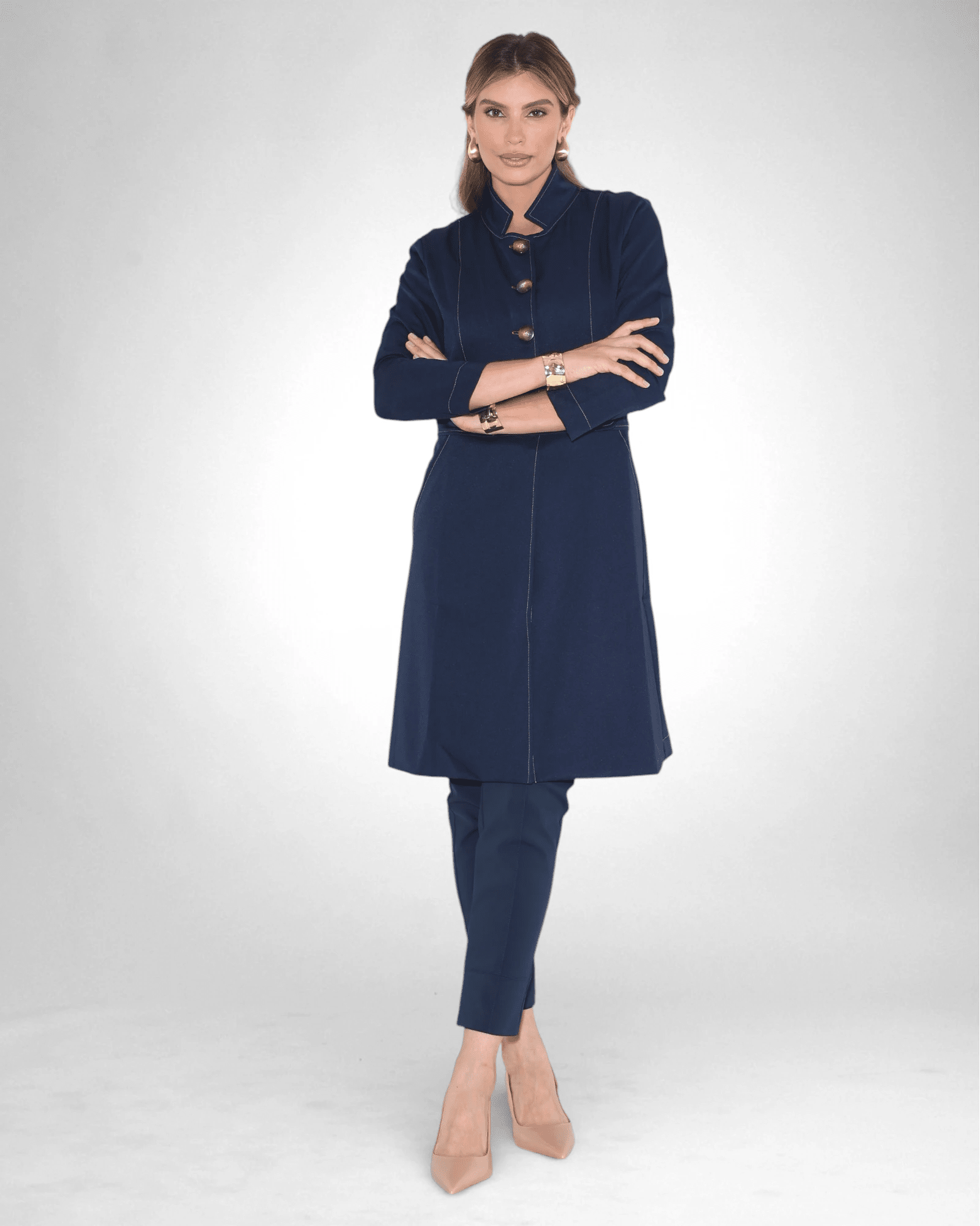 Jaleco Paola I Marinho + Caramelo - HOLI