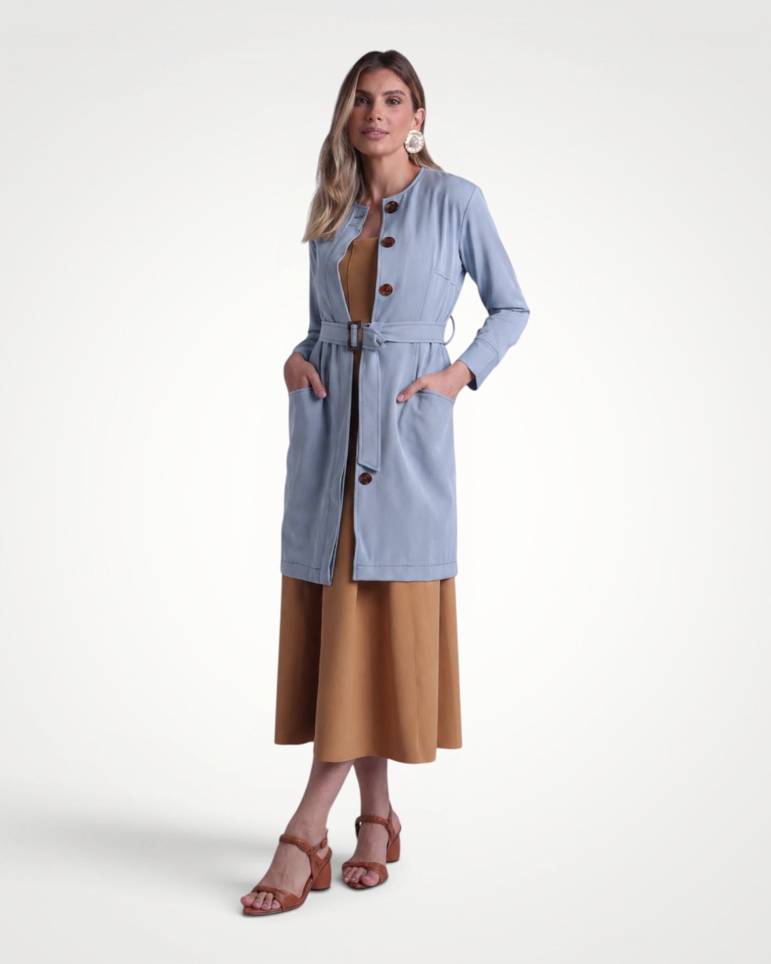 Jaleco Chloe I Azul Celine + Café