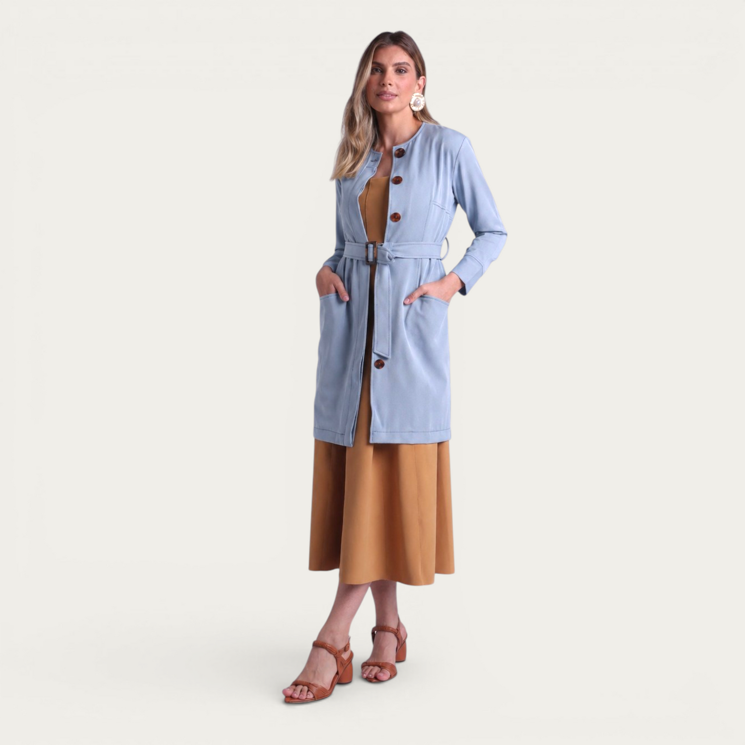 Jaleco Chloe I Azul Celine + Café