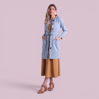 Jaleco Chloe I Azul Celine + Café