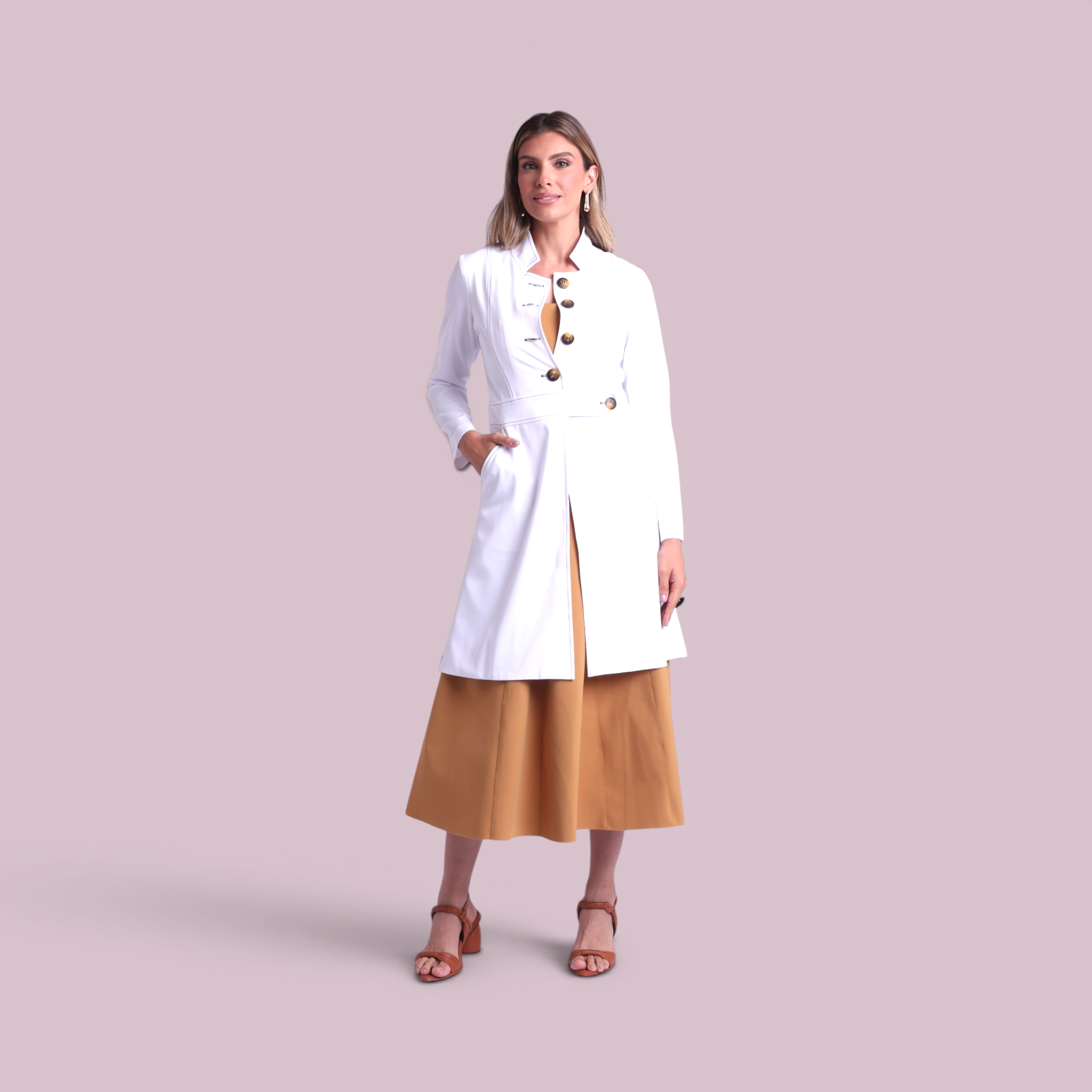 Jaleco Paola I Branco + Café