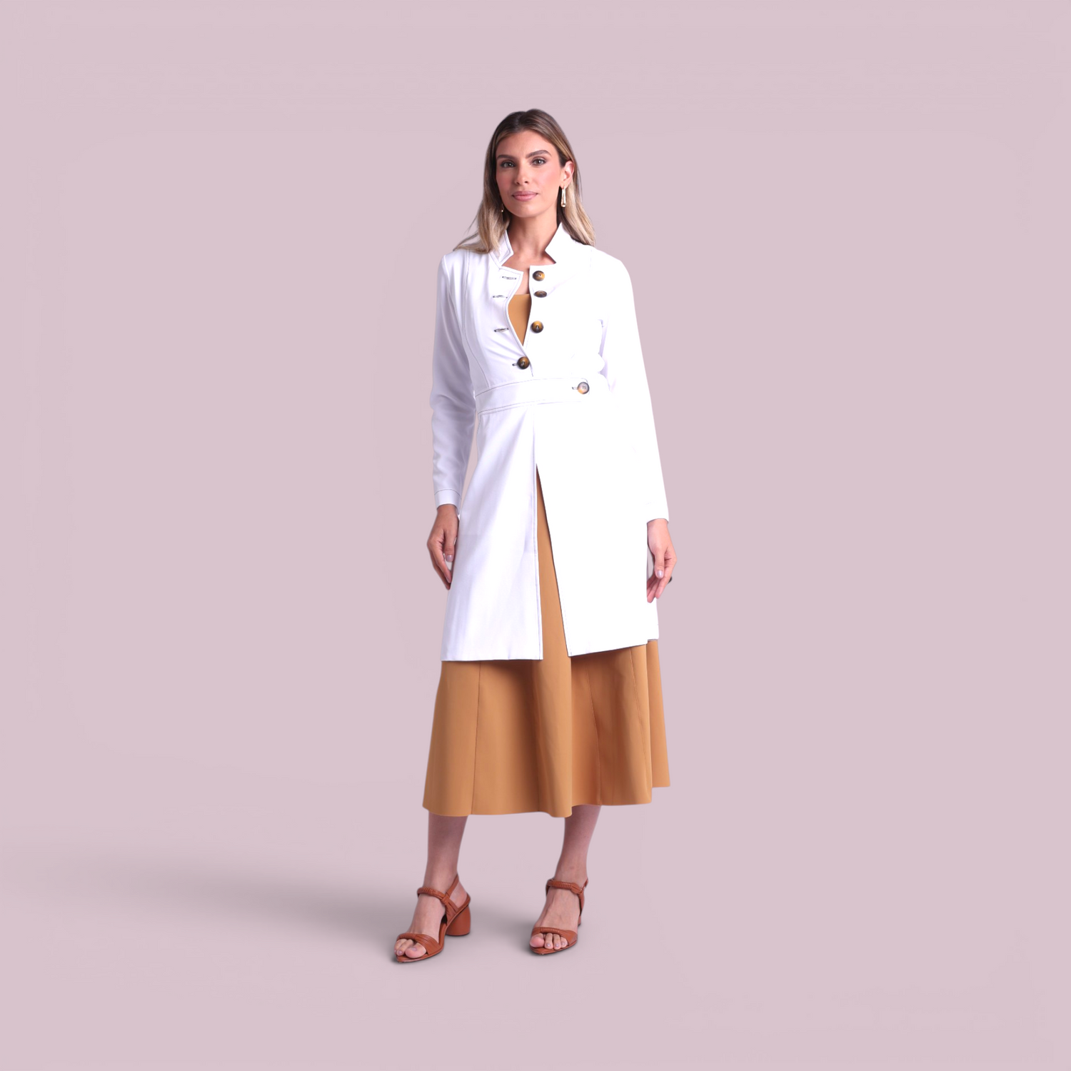 Jaleco Paola I Branco + Café