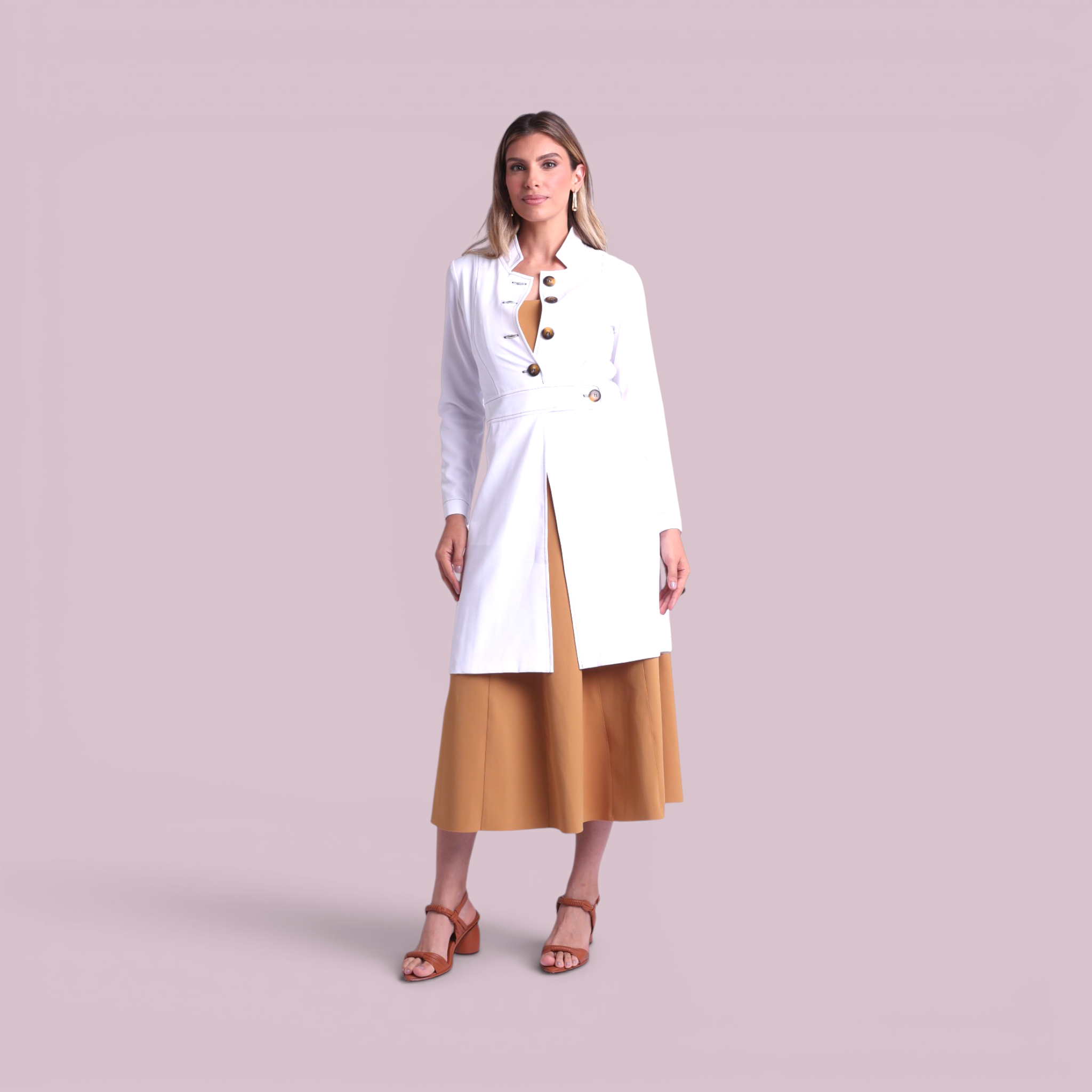 Jaleco Paola I Branco + Café