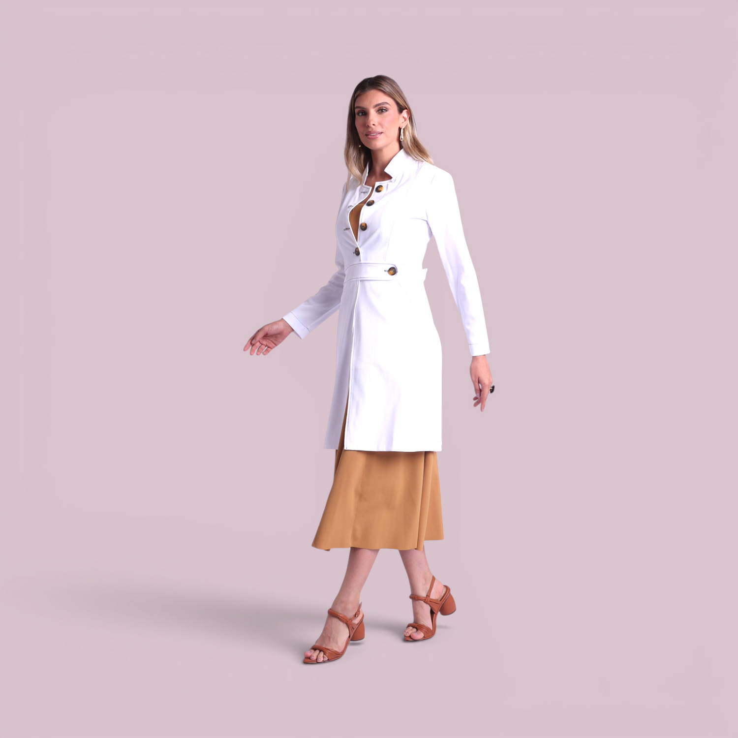 Jaleco Paola I Branco + Café