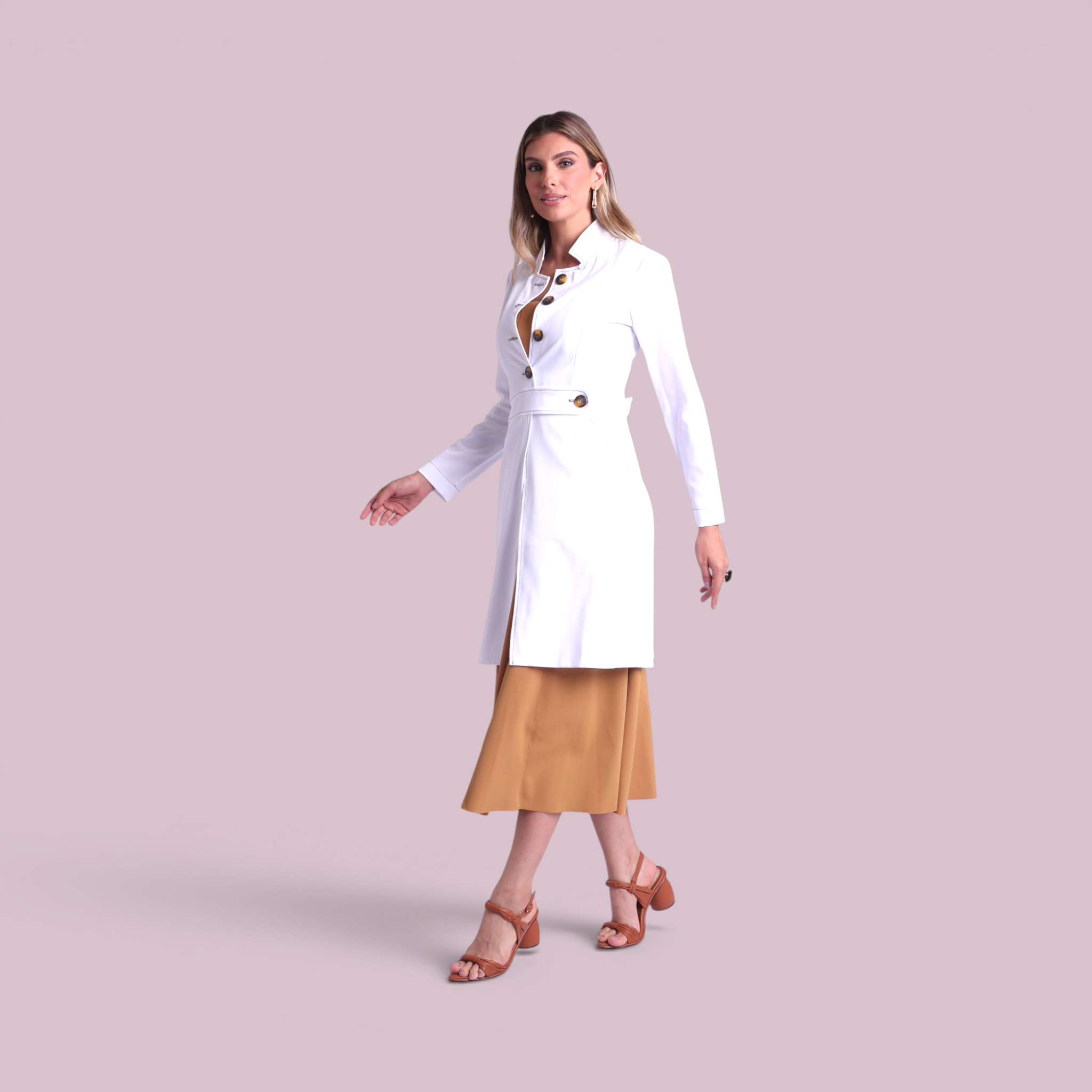 Jaleco Paola I Branco + Café