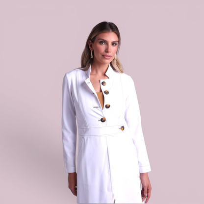 Jaleco Paola I Branco + Café