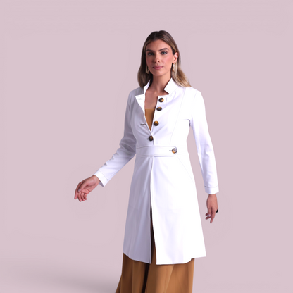 Jaleco Paola I Branco + Café