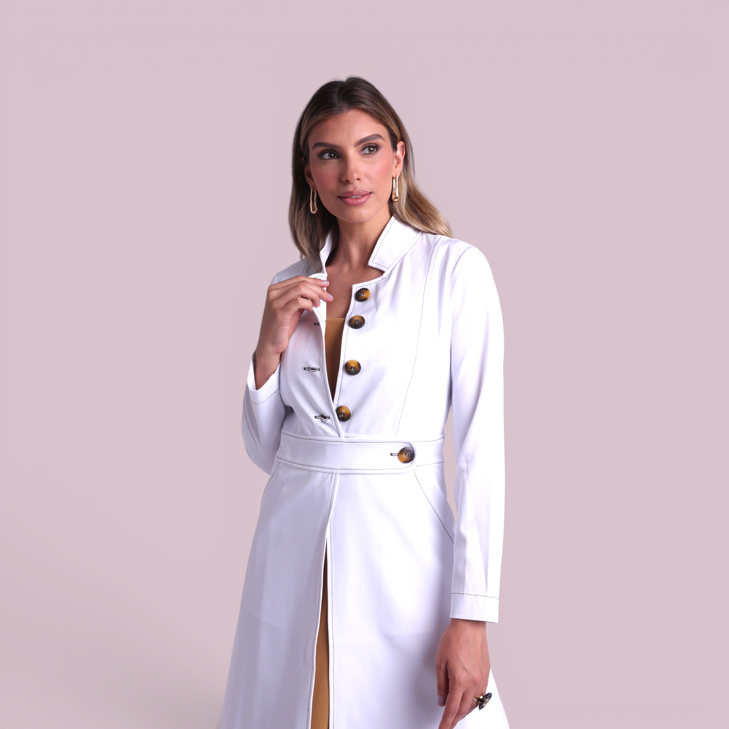 Jaleco Paola I Branco + Café