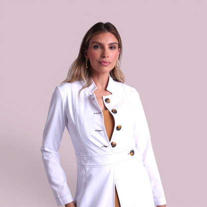 Jaleco Paola I Branco + Café
