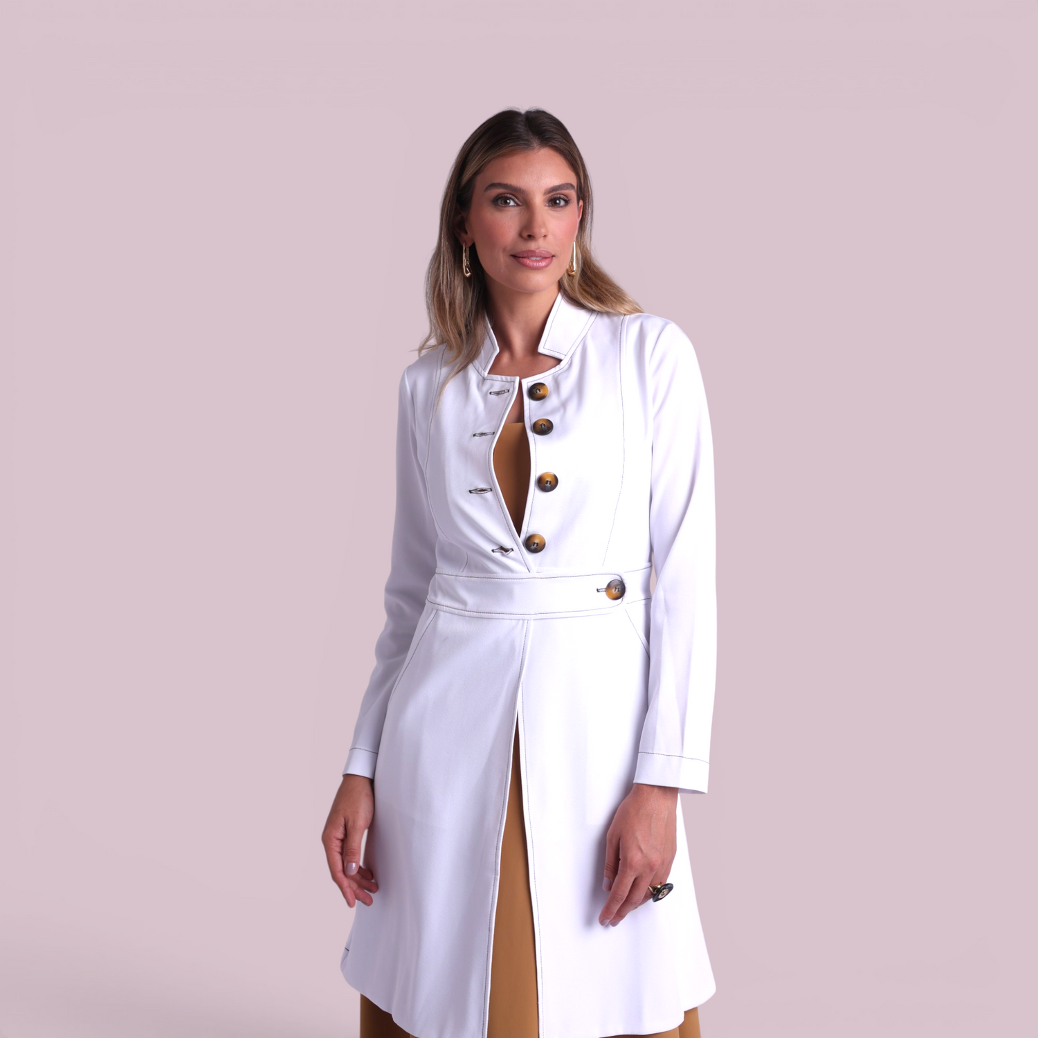 Jaleco Paola I Branco + Café