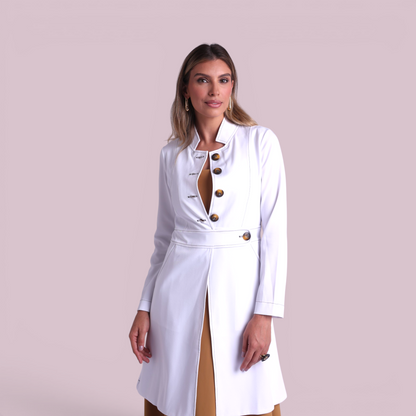 Jaleco Paola I Branco + Café