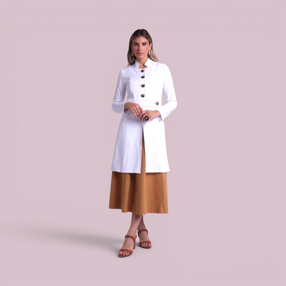 Jaleco Paola I Branco + Café