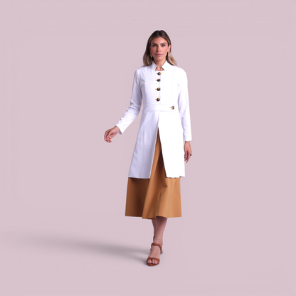 Jaleco Paola I Branco + Café
