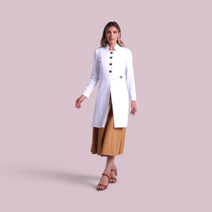 Jaleco Paola I Branco + Café