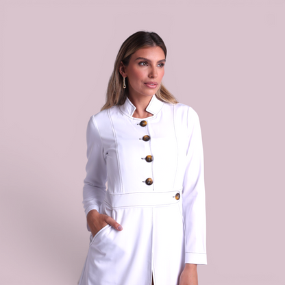 Jaleco Paola I Branco + Café
