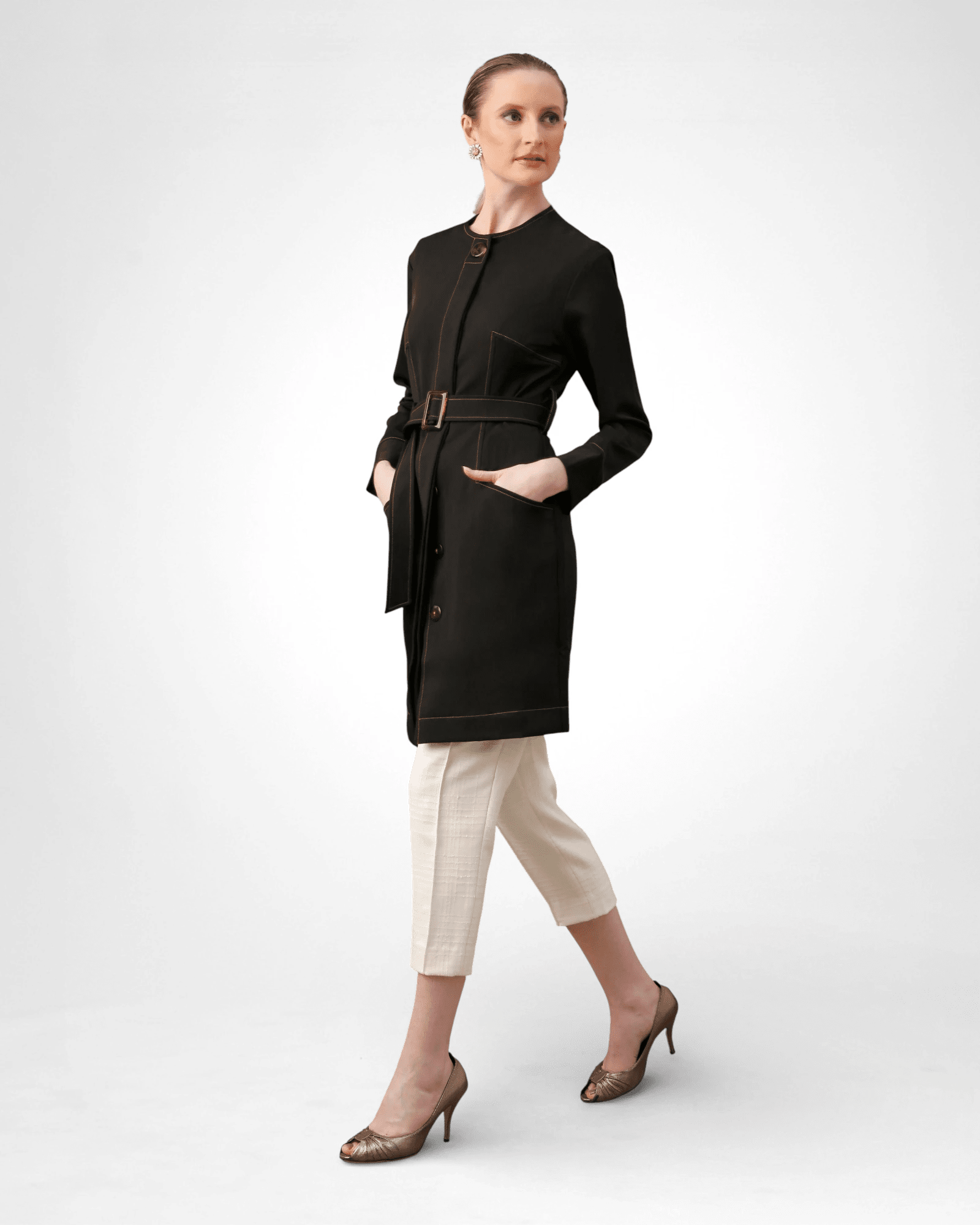 Jaleco Chloe I Preto + Caramelo - HOLI